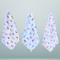 BAESD Kids Set Of 3 Printed Organic Muslin Cotton Baby Wash Cloths-image-58