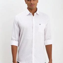 Allen Solly White Cotton Slim Fit Printed Shirt-image-87