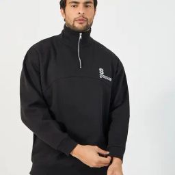 Styli Black Cotton Long Sleeves Printed Sweatshirts-image-80