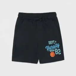 Fame Forever by Lifestyle Kids Navy Cotton Printed Shorts-picture-2
