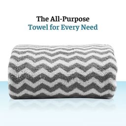Kuber Industries Grey & White Zig-Zag Printed Microfiber Ultra Absorbent Soft Face Towel image 5