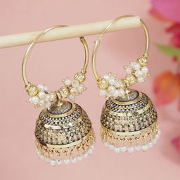 I Jewels Contemporary Jhumkas Earrings-43
