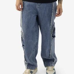 The Souled Store Blue Boxy Fit Printed Jeans-image-27