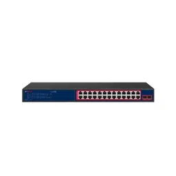 CP PLUS AI PoE Switch with 24 Gigabit Ports + 2Gigabit Uplink Ports + 2 SFP Ports, CP-ANW-GPU24G2F2-N30-26