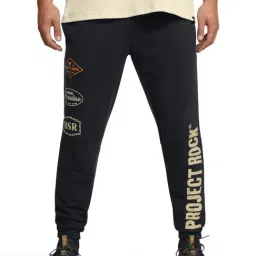 Under Armour Black Cotton Loose Fit Printed Sports Joggers-picture-22