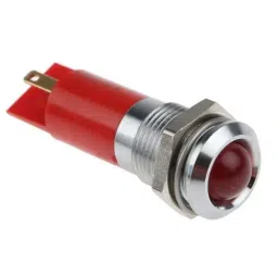 RS PRO Red Panel Mount Indicator 24V DC, Mounting Hole Size 14 mm, Termination Type Solder Tab, Model No 207911-19