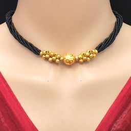 COLOUR OUR DREAMS Gold-Plated Brass Mangalsutra-66