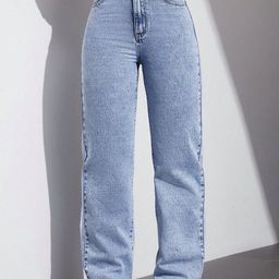 DressBerry Women Comfort Straight Fit High-Rise Heavy Fade Acid Wash Stretchable Jeans-image-92