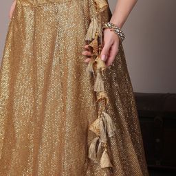 Ethnovog Embellished Sequinned Semi-Stitched Lehenga & Unstitched Blouse With Dupatta image 2