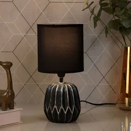 TAYHAA Black Ceramic Cylindrical Shaped Table Lamp-image-93