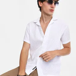 Campus Sutra Men Textured Solid Casual Shirt-image-42