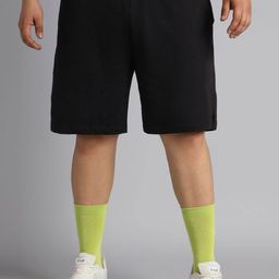 CULT Men Black Plus Size Training Essential Shorts-image-65