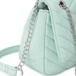 Fastrack Textured PU Bowling Sling Bag with Quilted image 5