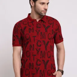 GRACIT Men Printed Polo Collar Extended Sleeves Pockets T-shirt-image-18