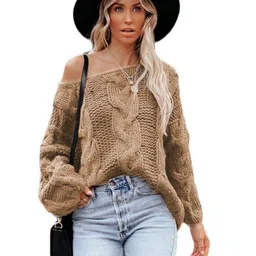 StyleCast Women Cable Knit Off-Shoulder Longline Pullover-picture-31
