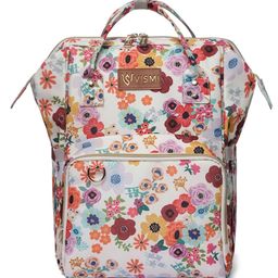 VISMIINTREND Diaper Bag Backpack-Baby Diaper Bags with Changing Station for Mom - Flower-picture-20