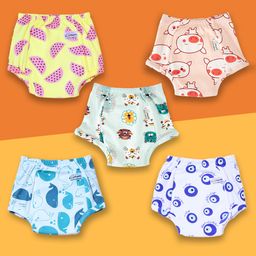 Snugkins Potty Training Pull-up Pants for Kids 100% Cotton Pack 5 Extra Small - Multi-15