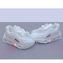 FEETWELL SHOES Abstract Designed  LED Shoes -  White-image-84