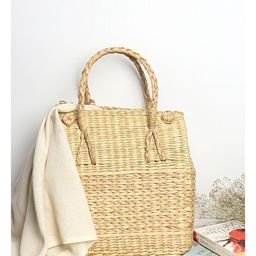 HABEREINDIA Picnic Basket | Lunch Box | Travel Bag | Eco-Friendly Seagrass Basket Large - Brown-image-42