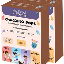 Feed Smart Chocolita Pops | Healthy Lollipop | Creamy Peanut Butter, Rice Krispies, Plain Chocolita, Nutty Gritty Flavours | No Palm Oil | High Protein | No Refined Sugar | 4 Pcs | Pack of 2-image-52