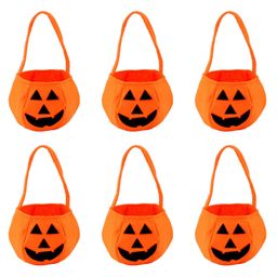 Kaku Fancy Dresses Pack Of 6 Halloween Theme Pumpkin Basket - Orange-14