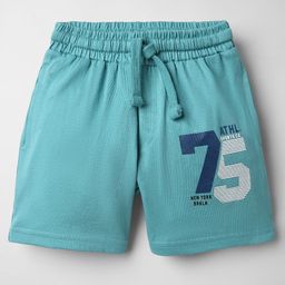 Taeko Single Jersey Knit Knee Length Shorts With Number Print - Light Blue-image-32