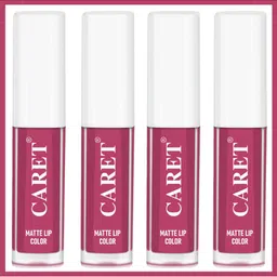 CARET ORGANIC Set Of 4 Super-Pigmented Liquid Matte Lipsticks - 2 ml Each - 8-12