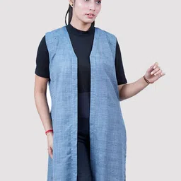 UNLOKALE Women Ethnic Longline Shrug-36