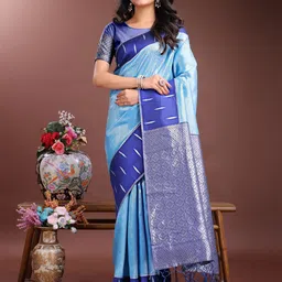 Astita Woven Design Zari Saree With Unstitched Blouse Piece-image-33