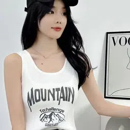 KPOP Scoop Neck Sleeveless Printed Top-image-23