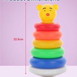 Aditi Toys Abs Plastic Stacking Ring Toy For Kids, Multicolor Color Ring Sorting And Stacker Game For Kids 6 pieces, Bis Approved image 3