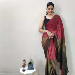 KALINI Tie and Dye Satin Ready to Wear Jamdani Saree-image-76