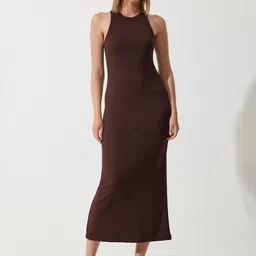 Happiness istanbul Solid Sheath Midi Dress-image-61