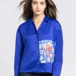 SHAYE Blue Printed Shirt-image-86