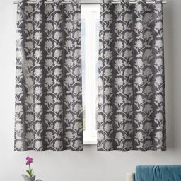 Romee Grey Polyester Floral Curtains and Sheers-23