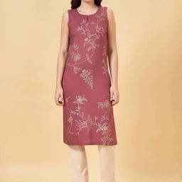 Rangmanch by Pantaloons Rose Pink Floral Print Straight Kurta-image-52