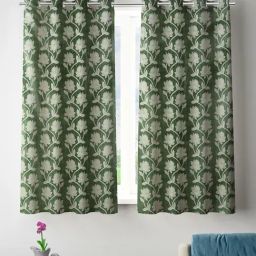 Romee Green Polyester Floral Curtains and Sheers-19