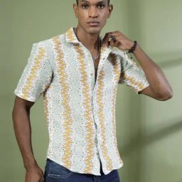 Rigo Multicolored Cotton Regular Fit Self Pattern Shirt-picture-4