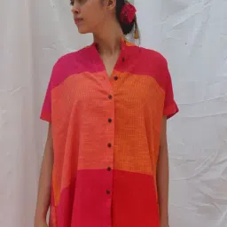 Chidiyaa Rainbow Cafe Kaleidoscope Handwoven Cotton Top-image-21