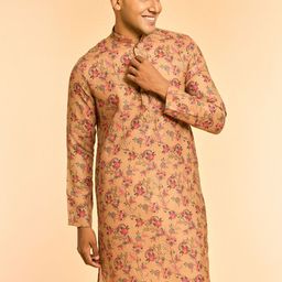 Diwas by Manyavar Floral Printed Mandarin Collar Cotton Straight Kurta-15