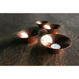 COPPRE Little Glimmer Copper Tea Light Holder - Set of 1-12