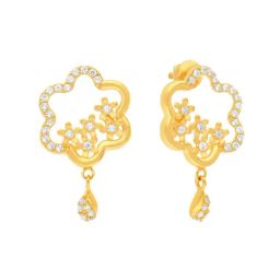 Malabar Gold and Diamonds Floral 22k Gold Earrings for Women-image-72