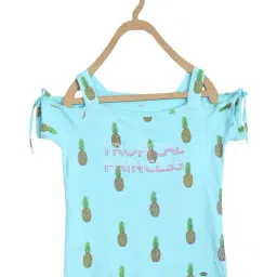 Elle Kids Blue Cotton Printed Top-image-94
