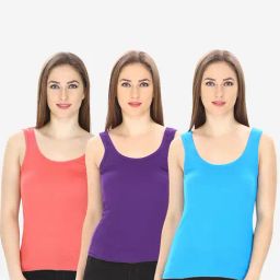 Friskers Multicolor Cotton Camisole (Pack Of 3)-picture-4
