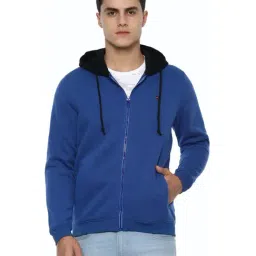 Louis Philippe Jeans Blue Cotton Regular Fit Hooded Sweatshirt-picture-16