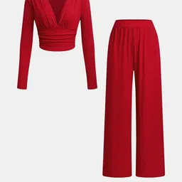 MIAKEE V-Neck Long Sleeves Top With Trousers Co-Ords-image-16