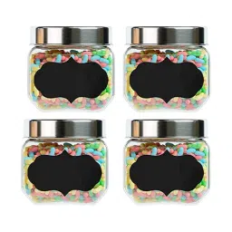 Femora Octo Transparent Glass Storage Jars (850 ml) - Set of 4-3