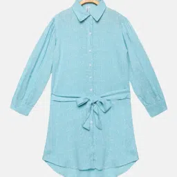 Kiddopanti Kids Blue Regular Fit Full Sleeves Dress-image-46