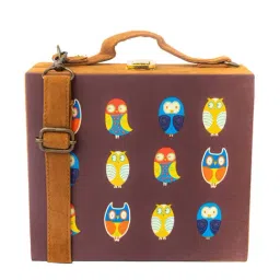 NR by Nidhi Rathi Brown Fabric Clutch-1