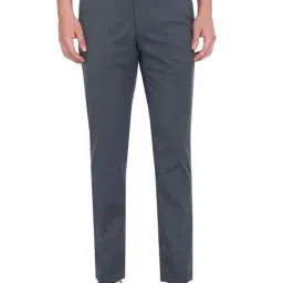 Arrow Grey Regular Fit Self Pattern Trousers-image-63